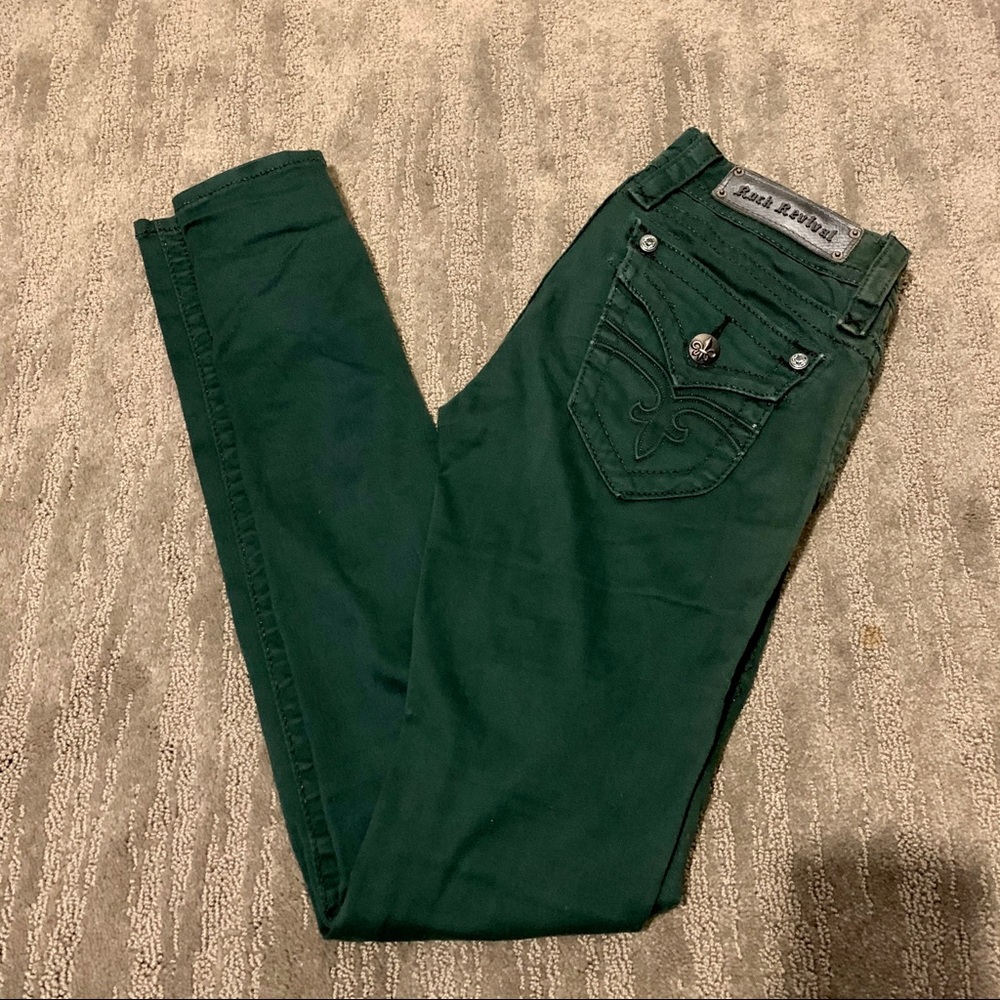 Rock Revival Green Skinny Jeans